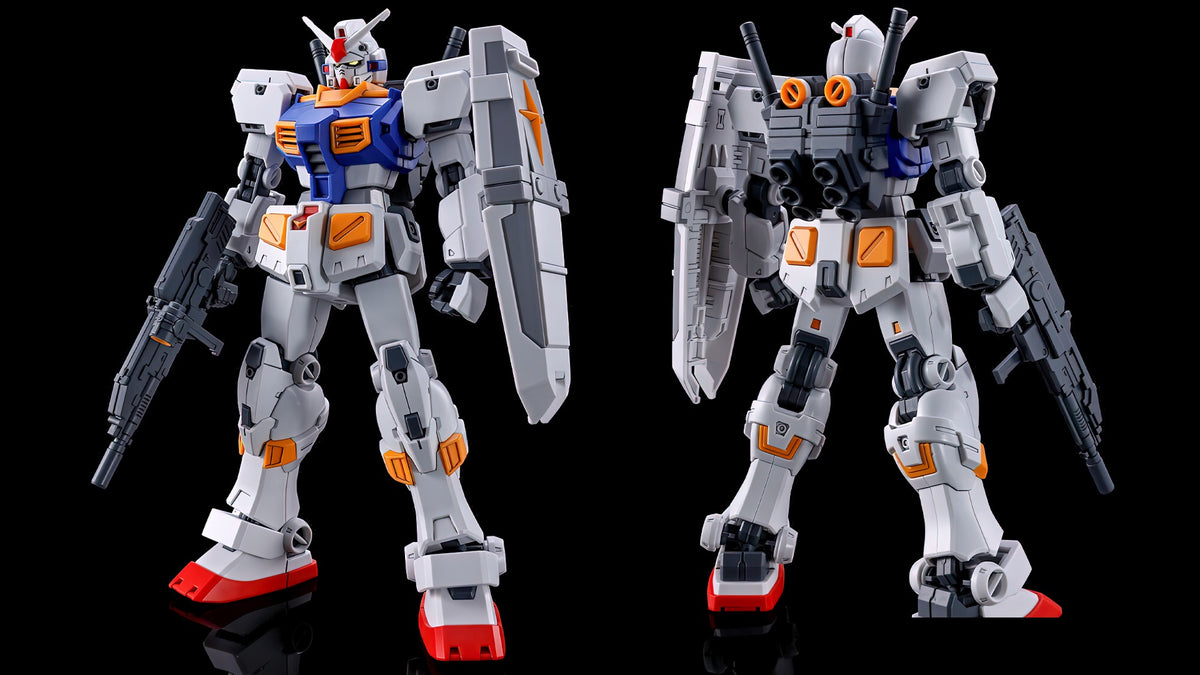 HG 1/144 RX-78-7 Gundam G07 built model, front and back - Bandai