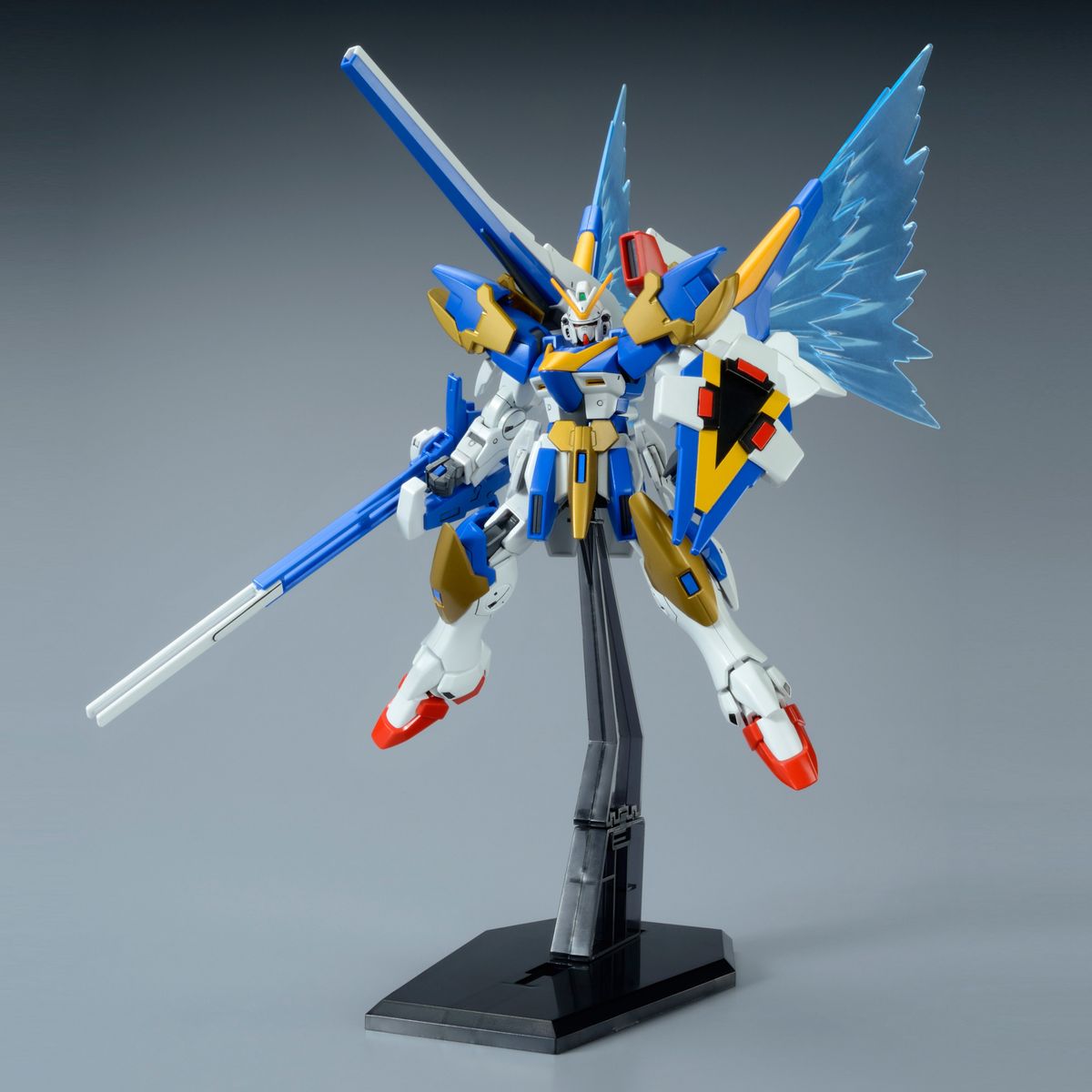 HGUC V2 Gundam with Wings of Light effect unit, built - Bandai